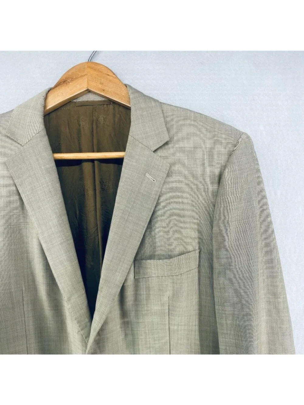 Ermenegildo Zegna Blazer Mens 38R Beige Wool Sport Coat Jacket Bespoke Wedding